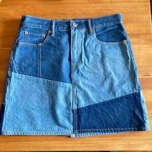 Levis Anthropologie Patchwork Denim Skirt